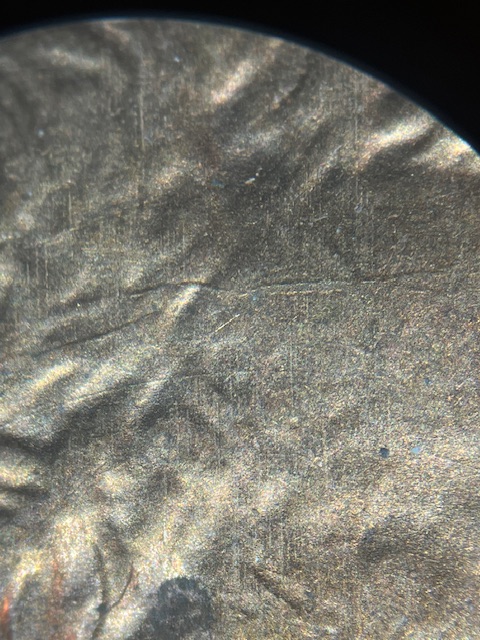 Lincoln-Memorial-Cent-1987--Die-Crack-On-The-Reverse-Die-Chip-&-?-Lamination-?